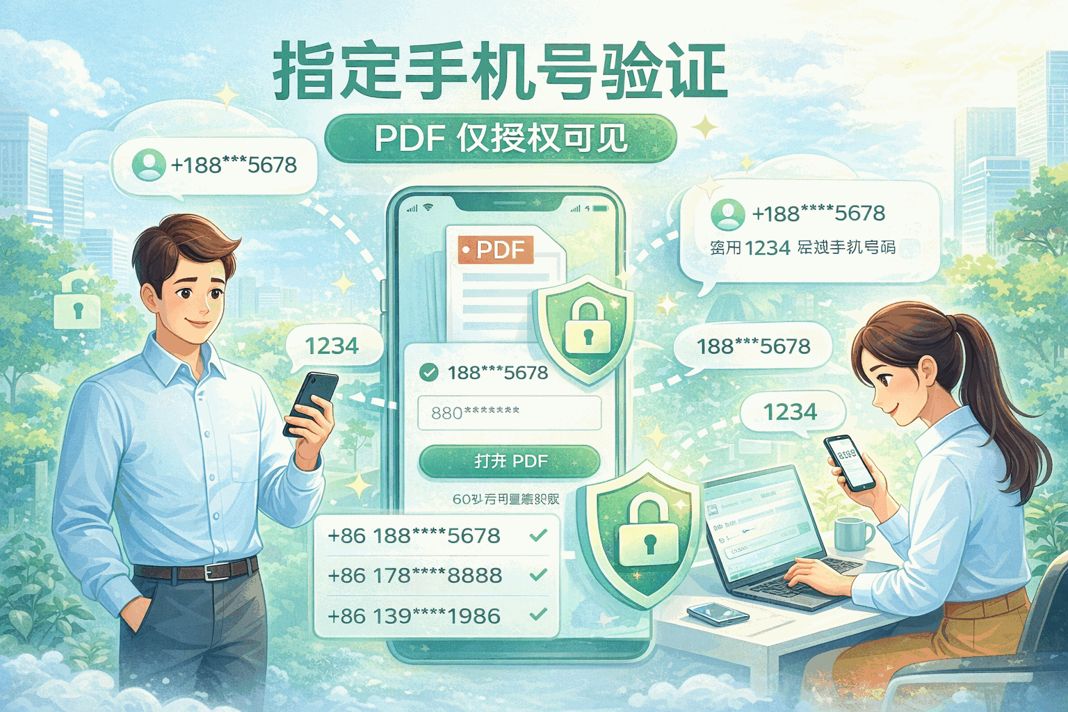 指定手机号后再访问 PDF 的宣传图